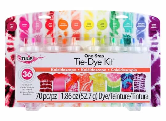 Tulip One-Step Tie-Dye Kit, Large, Assorted (1.89 oz, 70 ct)