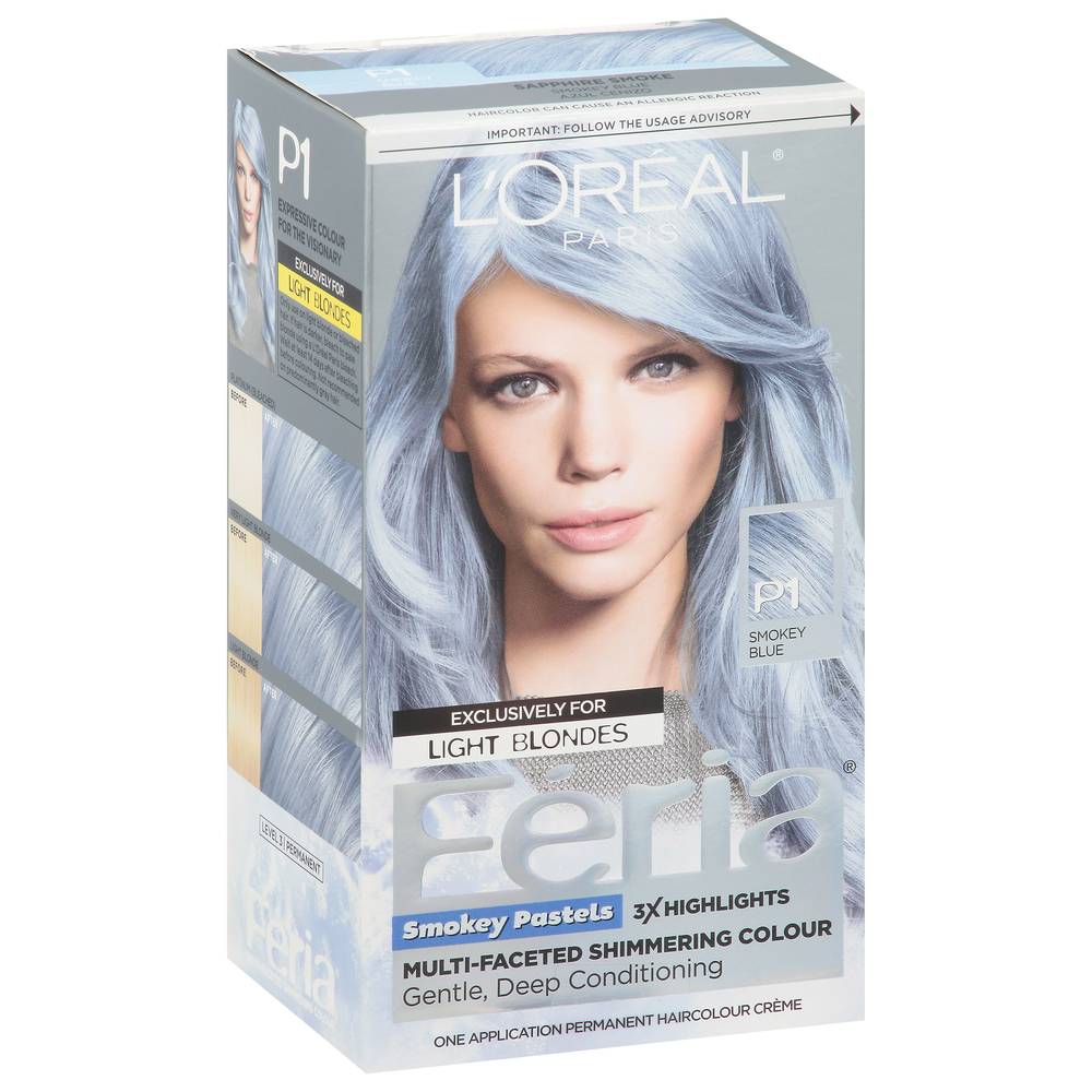 L'oréal Feria Permanent Pastels Smokey Blue P1 (1 application)