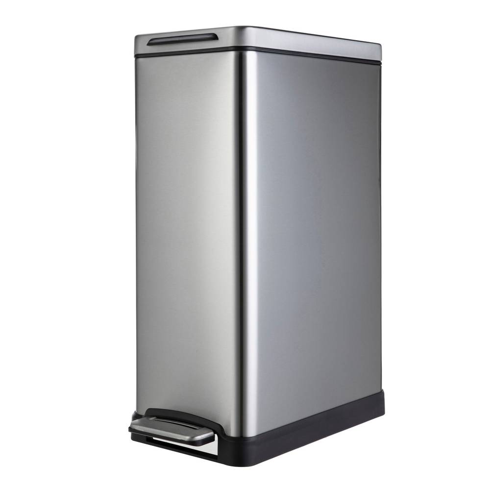 MOXIE 40-Liter Stainless Steel Indoor Kitchen Hinged Lid Trash Can | VA42159G