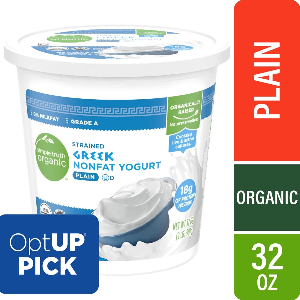 Simple Truth Organic Plain Nonfat Greek Yogurt Tub (32 oz)