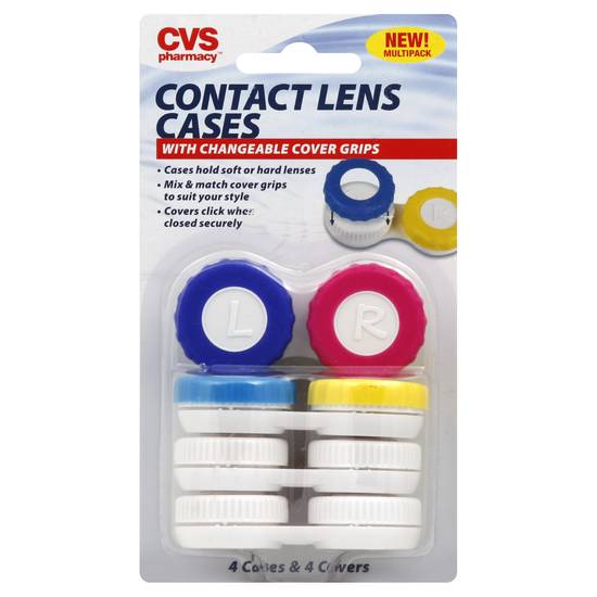 Cvs Contact Lens Cases With Changeable Cover Grips (4 ct)