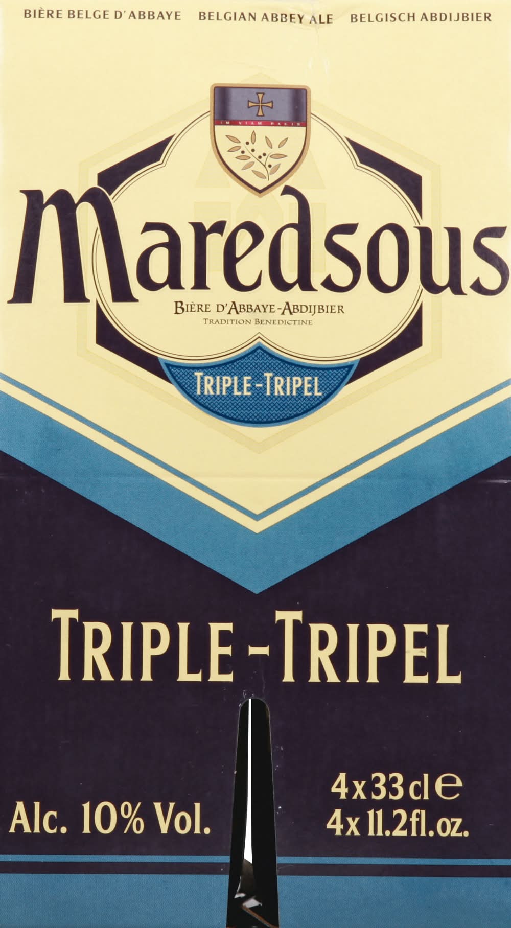 Maredsous Triple-Tripel Belgian Abbey Ale Beer (4 x 11.2 fl oz)