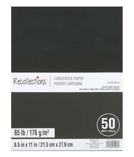 Recollections Cardstock Paper, 8.5" X 11", Black (50 ct)