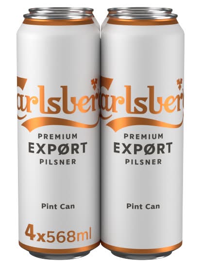 Carlsberg Premium Export Pilsner Lager Beer (4 x 568ml)