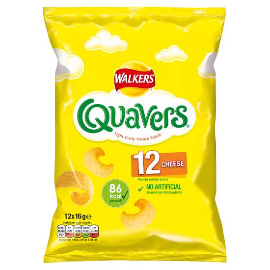 Walkers Quavers Cheese Multipack Snacks 12x16g