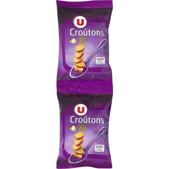 Croutons Ronds Frits Ail Produit U 2x90 gr