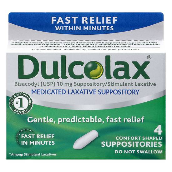 Dulcolax Medicated Laxative Suppositories (4 ct)