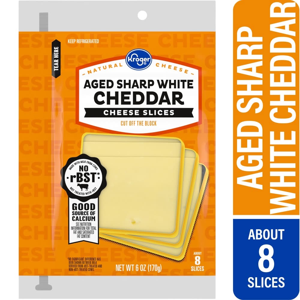Kroger® Aged Sharp White Cheddar Sliced Cheese