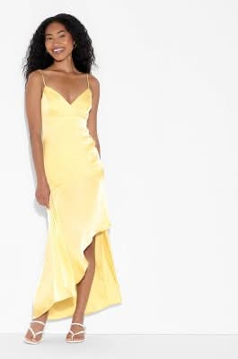 Wild Fable Satin Asymmetrical Maxi a Line Dress Delivery Near Me | Order  Online | Uber Eats