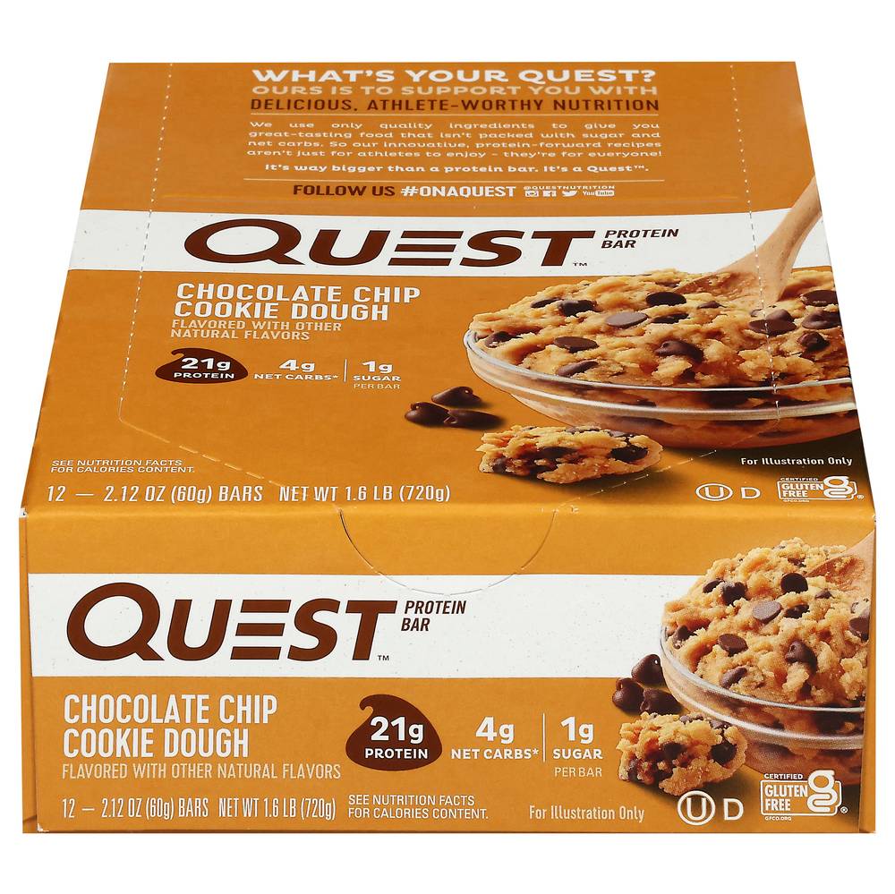 Quest Chocolate Chip Cookie Dough Flavor Protein Bar