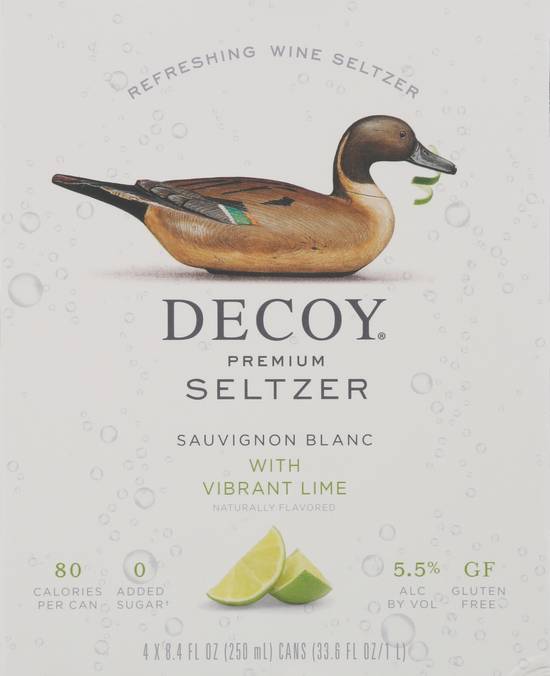 Decoy Premium Sauvignon Blanc With Vibrant Lime Seltzer (4 ct, 8.4 fl oz)