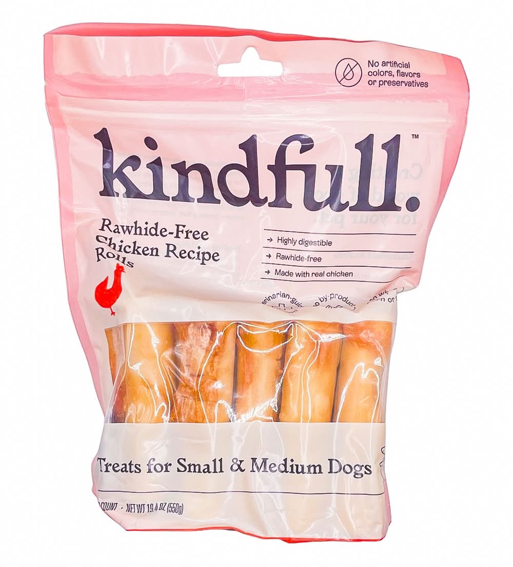 Kindfull Rawhide Free Roll Dog Food, Chicken (19.4 oz, 10 ct)