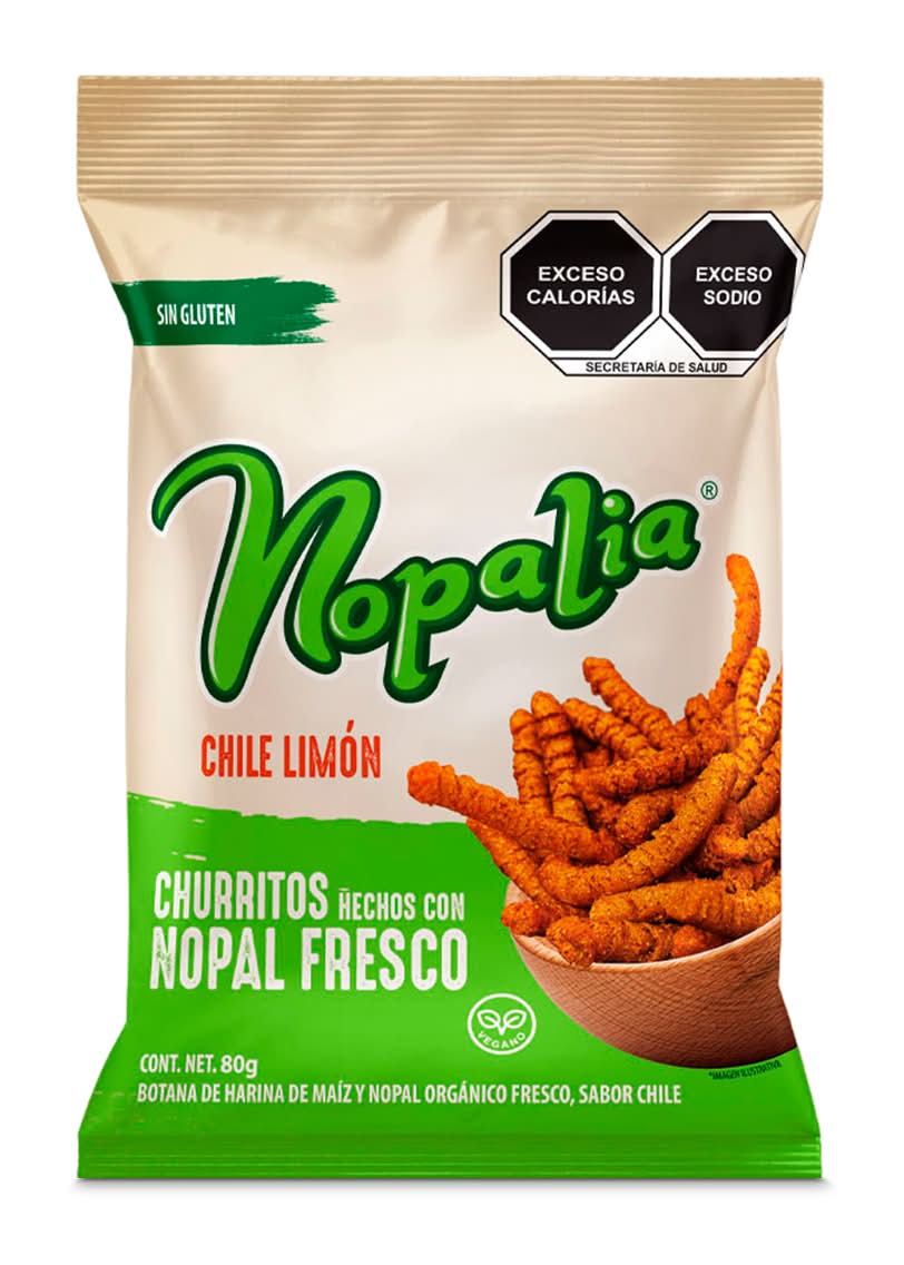 Nopalia · Churritos de nopal libres de gluten, chile limón (80 g)