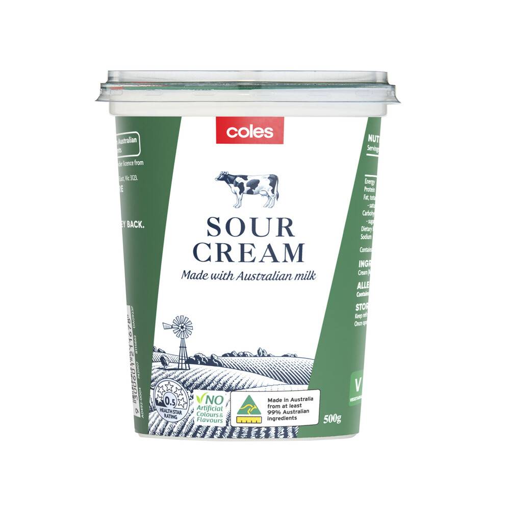 Coles Sour Cream 500g