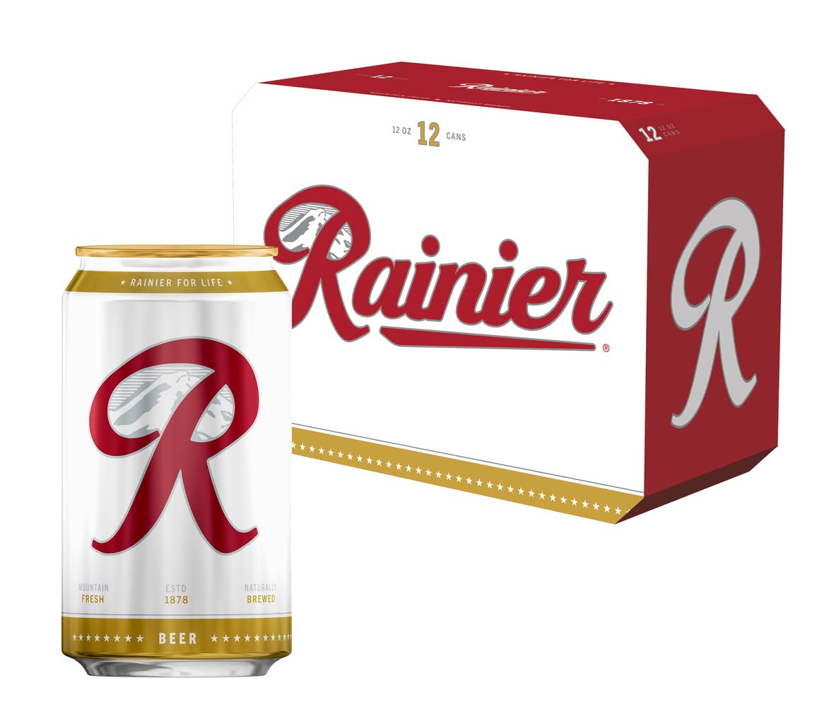 Rainier Naturally Brewed Mountain Fresh Lager Beer (12 x 12 fl oz)