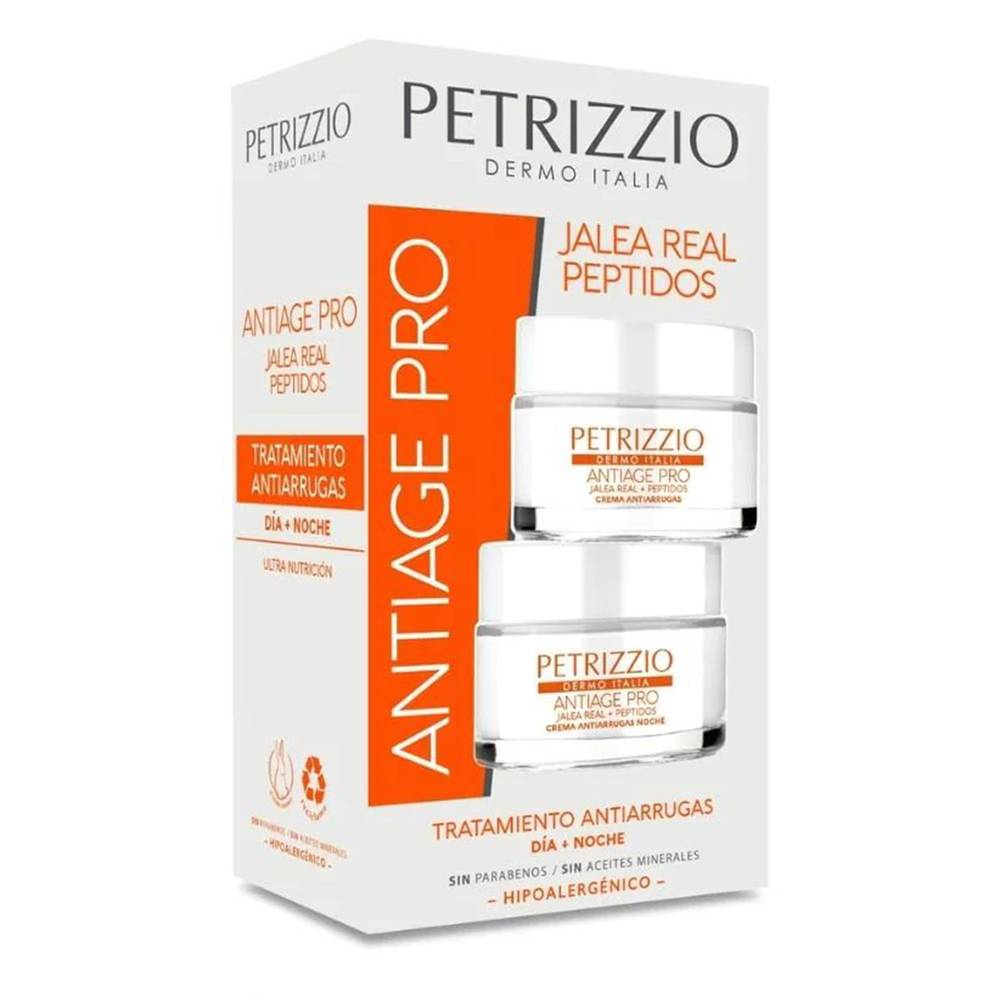 Petrizzio pack antiage pro jalea real + peptidos día y noche (caja 2 u)