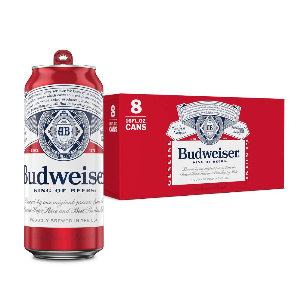 Budweiser Domestic Pale Lager Beer (8 x 16 fl oz)