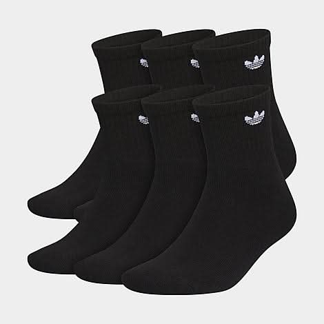Adidas Originals Trefoil 2.0 Quarter Socks (6-Pack) (Large)