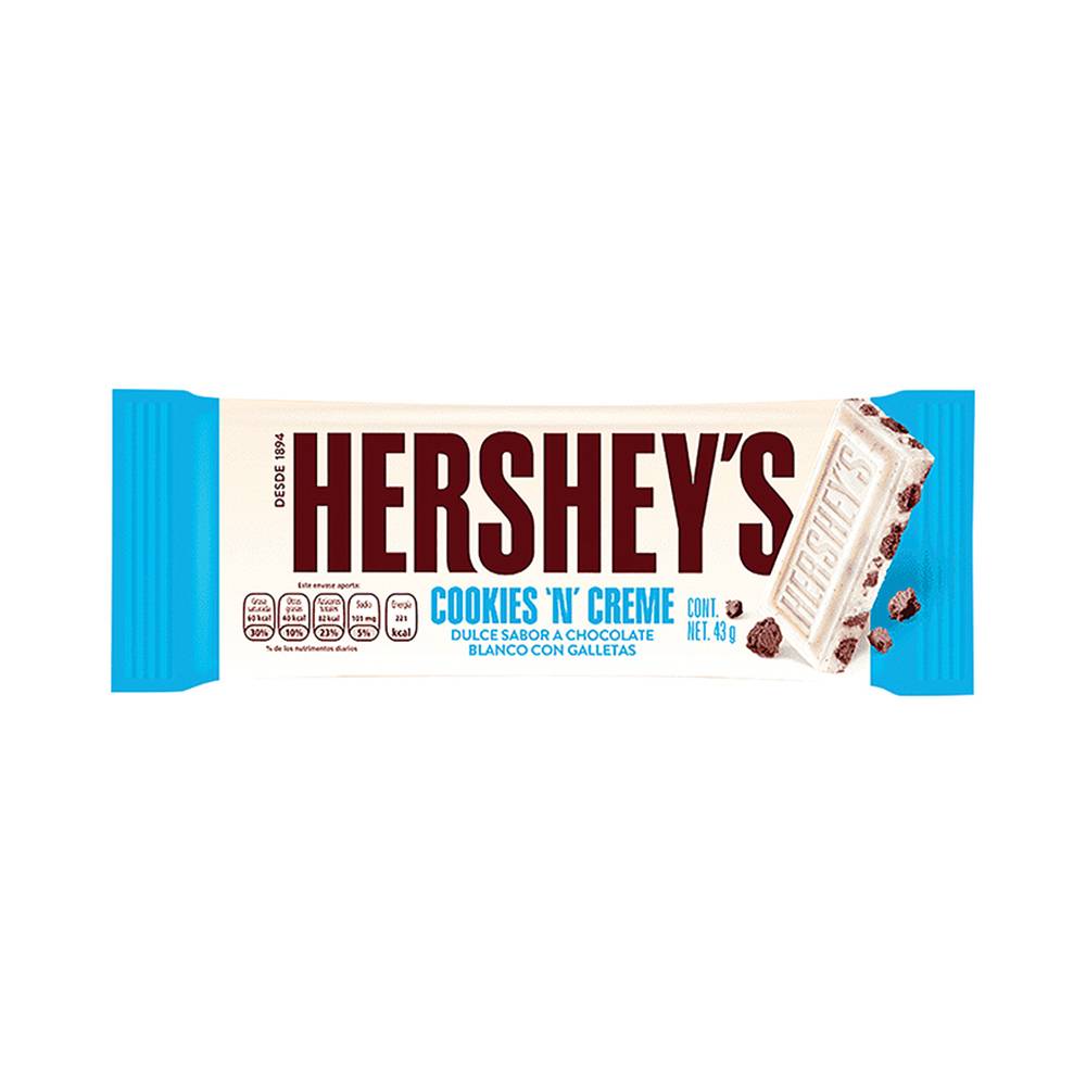 Hershey's chocolate cookies and creme (barra 43 g)