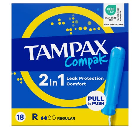 Tampax Compak Regular Tampons With Applicator (18 pack)