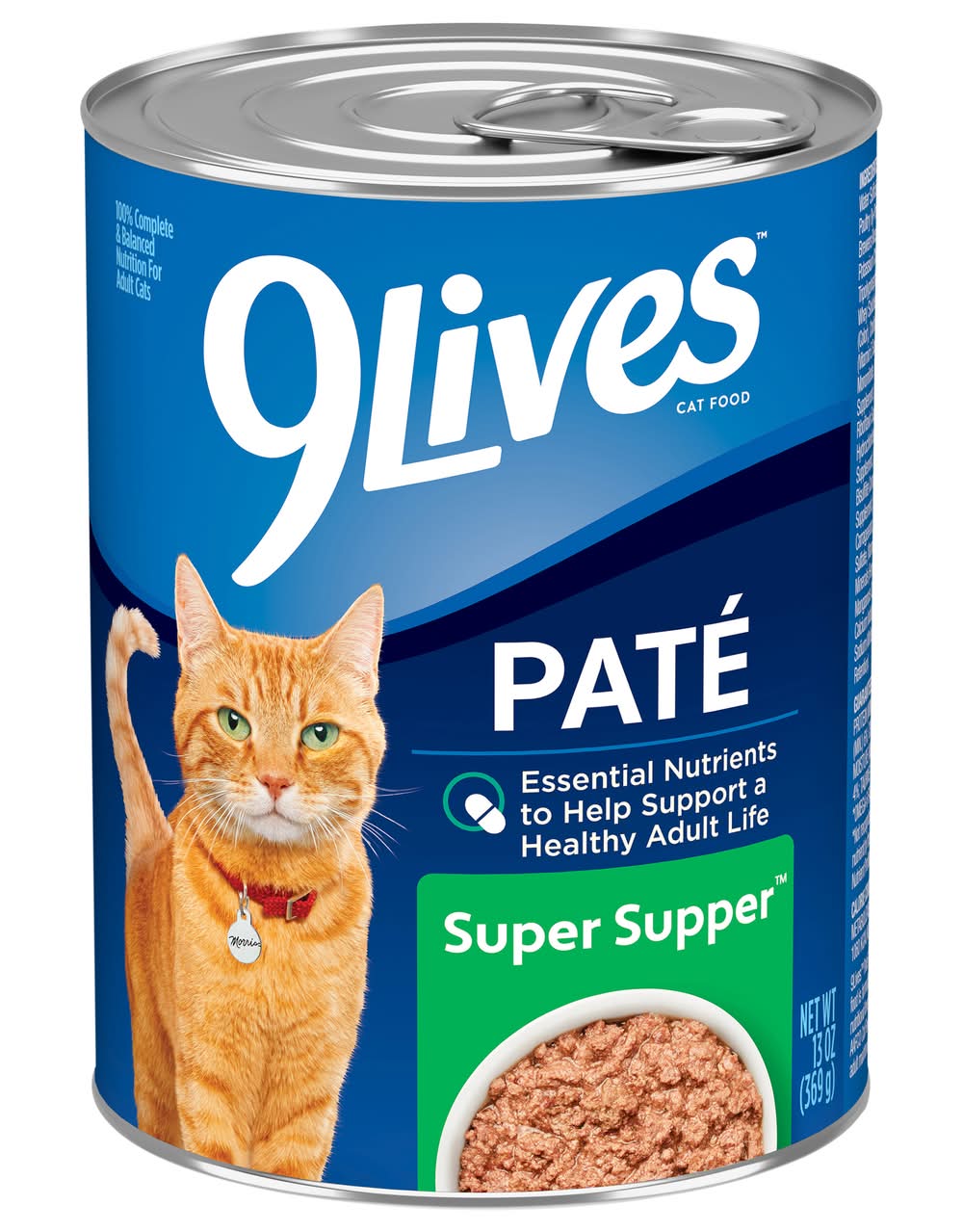 9Lives Paté Wet Cat Food, Super Supper, Adult (13 oz)