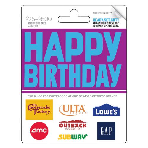 Happy Birthday $25 Gift Card