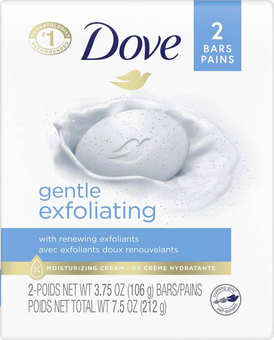 Dove Gentle Exfoliating With Mild Cleanser Beauty Bar (2 ct)