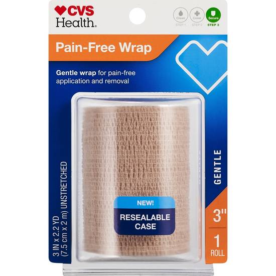 CVS Health Pain-Free Gentle Wrap, 3", Beige, 1 CT