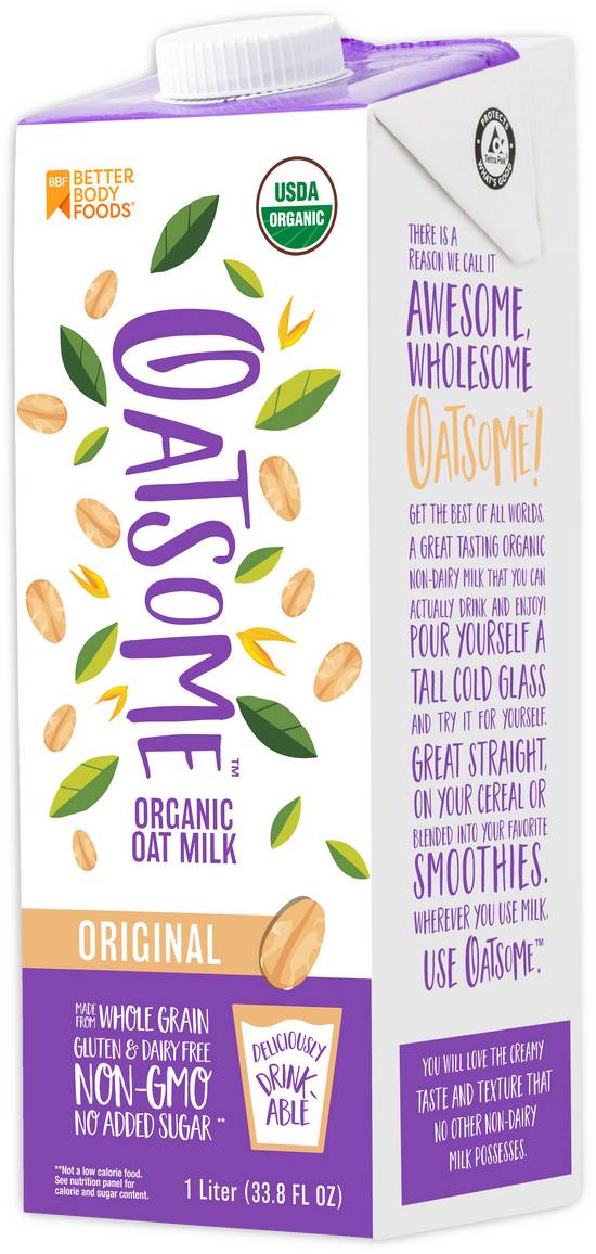Better Body Foods Oatsome Organic Oat Milk (33.8 oz)