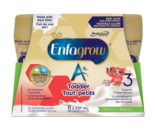 Enfagrow A+ A+ Toddler Nutritional Drink Ready To Drink Bottles, Vanilla (6 units)
