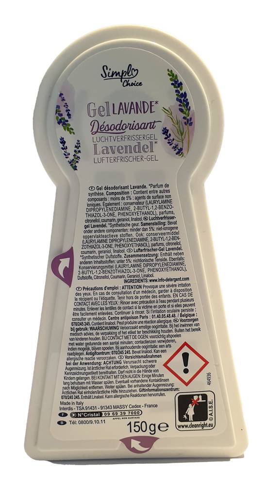 Simpl - Gel barquette désodorisant à la lavande