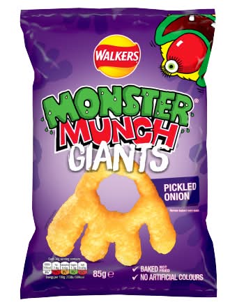 Walkers Pickled Onion, Monster Munch Giants Crisps (85g)