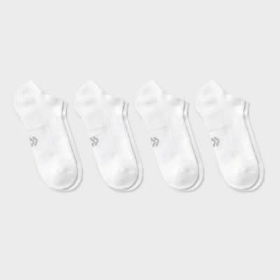All In Motion Cushioned Active Practice No Show Socks, Women, 4-10, White (4 ct)