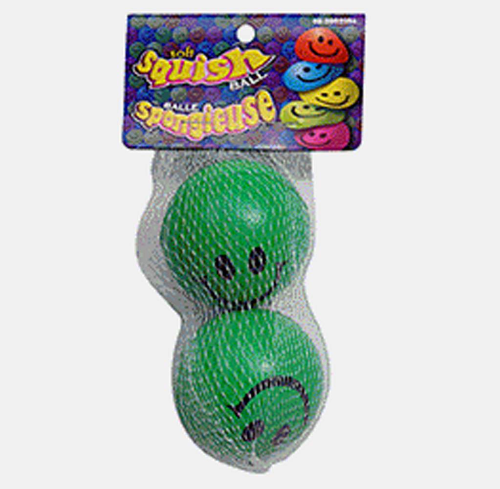 Soft Squish Ball With Smiley Face, 2pc