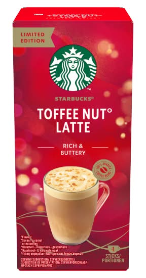 Starbucks Toffee Nut Latte, Limited Edition Premium Instant Typ Coffee (4 pack)