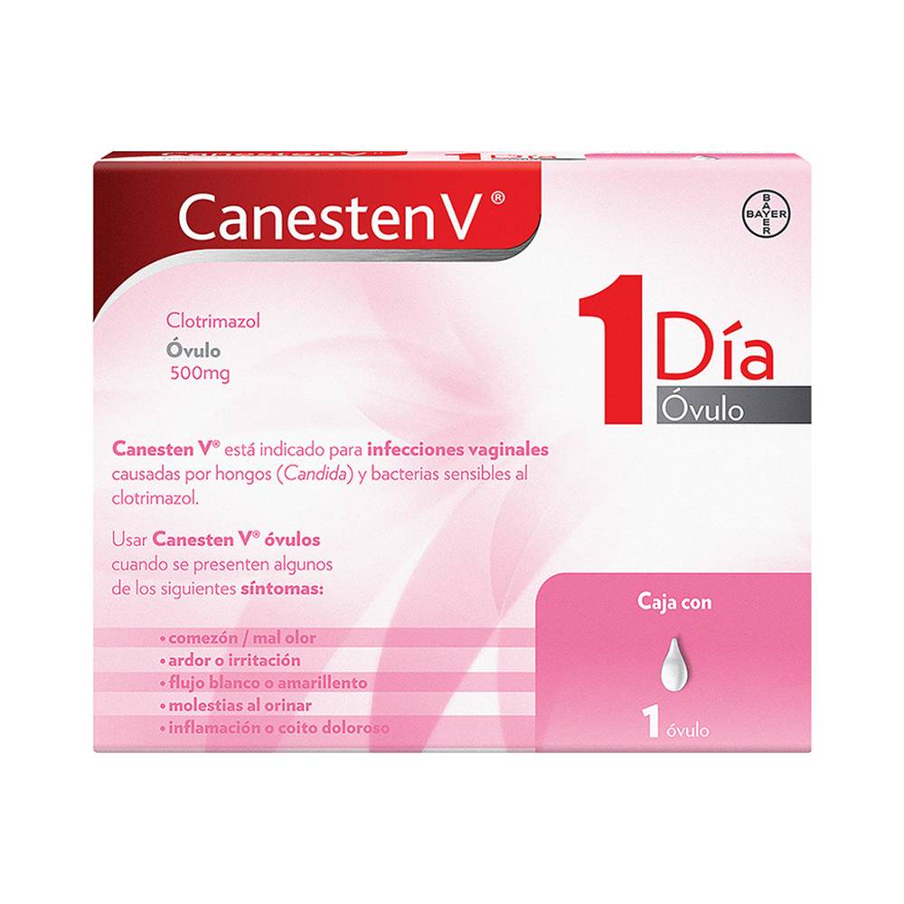 Canesten v clotrimazol 1 día óvulo 500 mg (1 pieza)