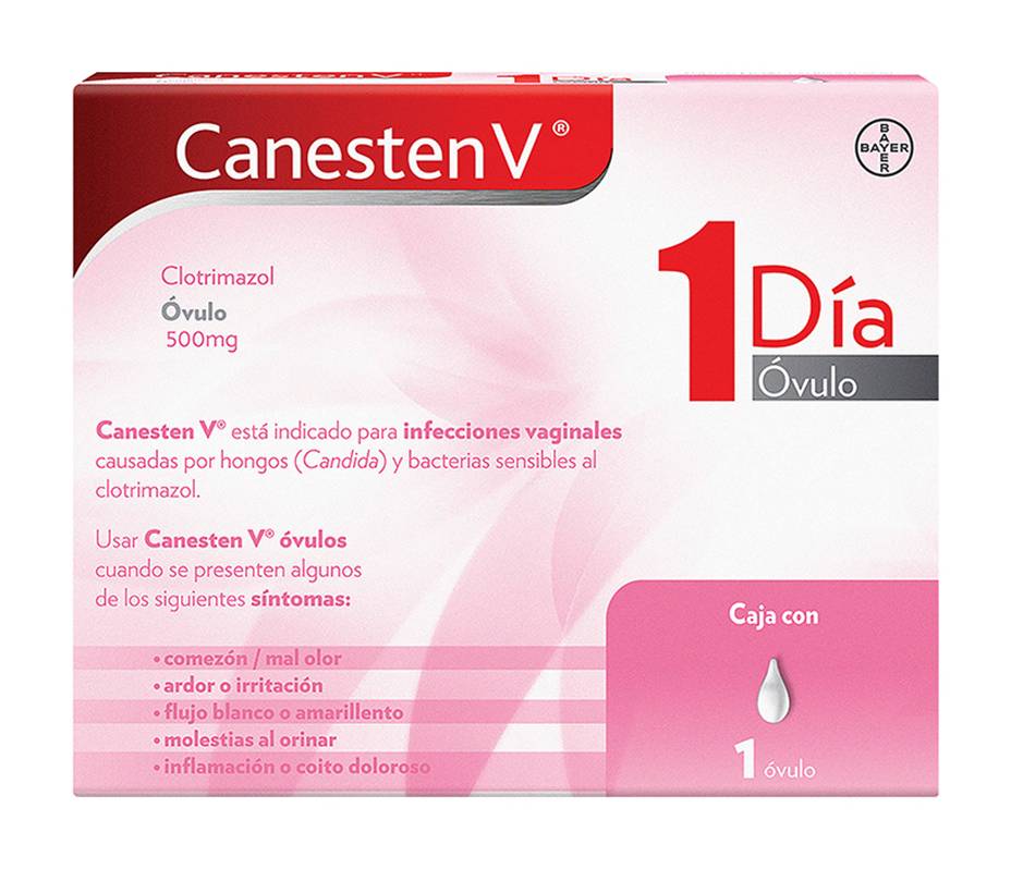 Canesten V · 1 Día óvulo clotrimazol 500 mg