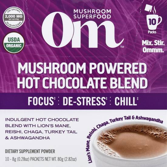 Organic Mushroom Powered Hot Chocolate Blend (10 x 0.3 oz)