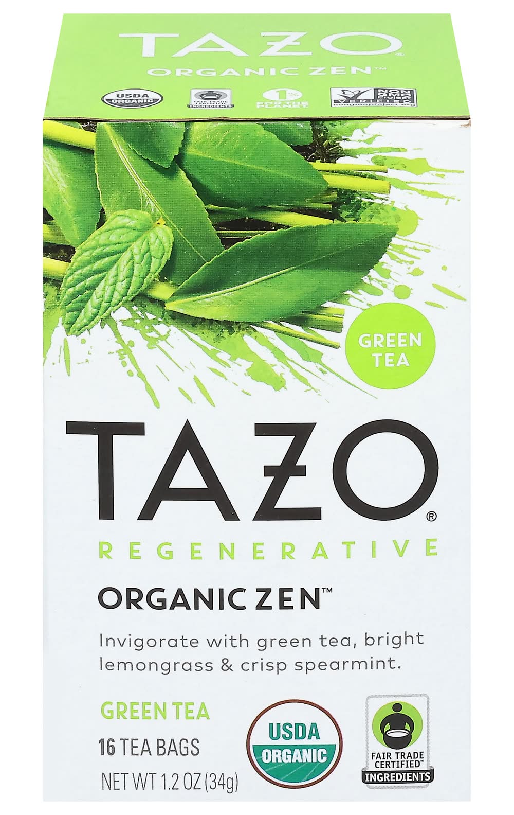 Tazo Organic Zen Regenerative Green Tea (1.2 oz, 16 ct)