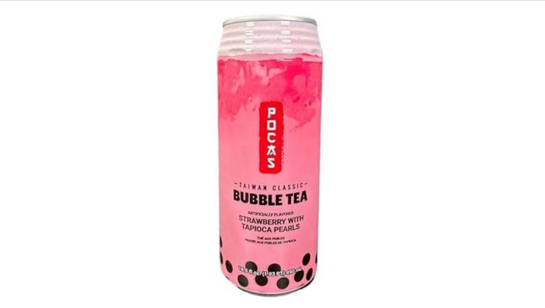 Bubble Tea with Strawberry & Tapioca Pearls