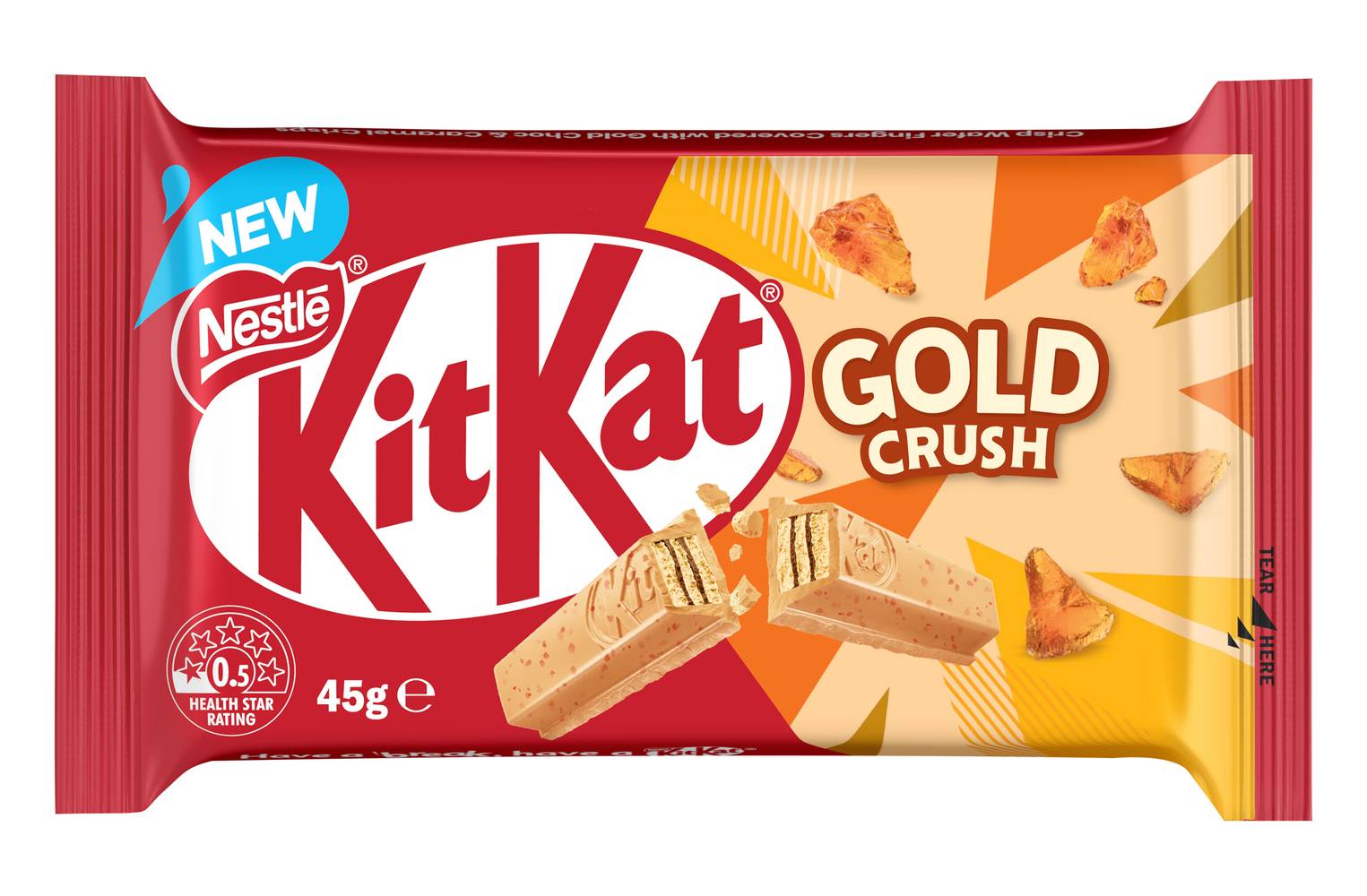 Nestle Kit Kat Gold Crush 4 Finger Chocolate Medium Bar 42g