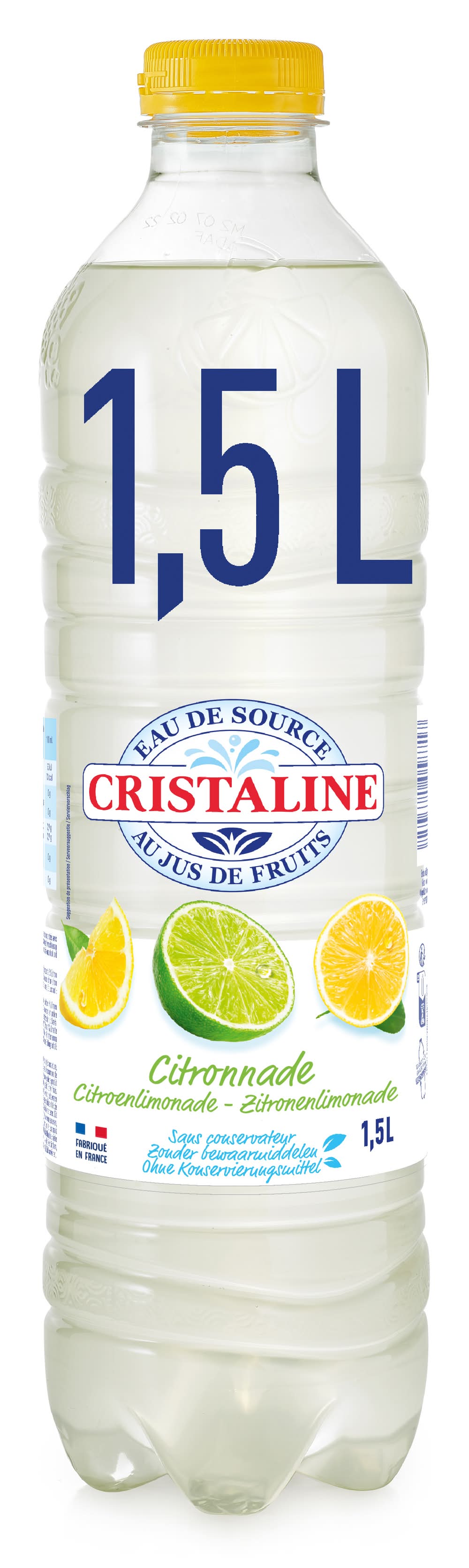 Cristaline - Eau de source au jus de fruits, citronnade (1,5L)