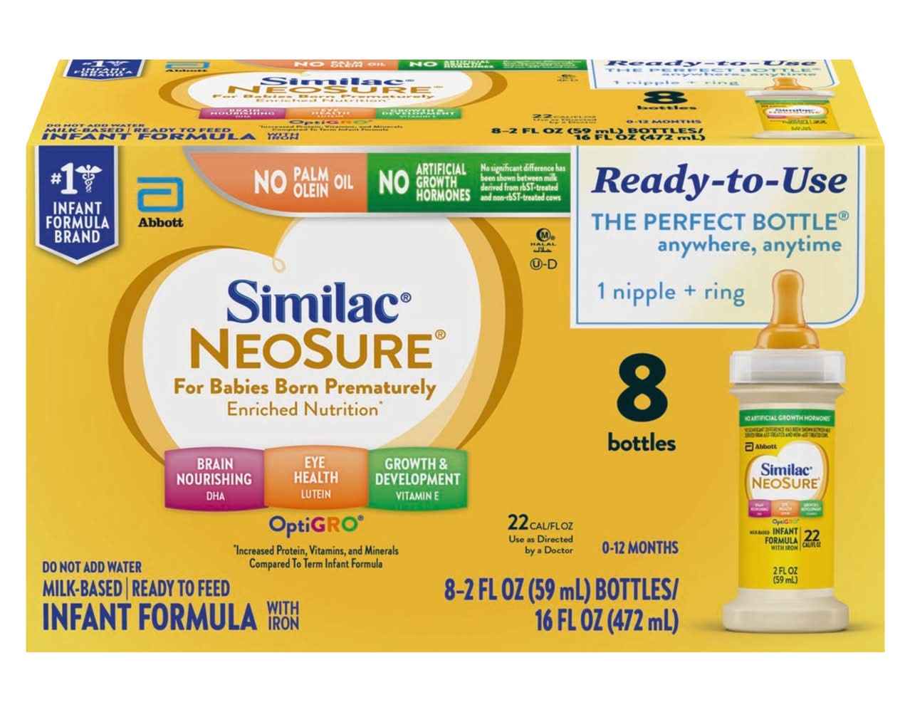 Similac Neosure Milk-Based Infant Formula, 0-12 Months (8 x 2 fl oz)