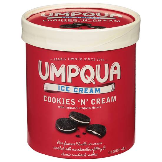 Umpqua Cookies N' Cream Ice Cream (1.7 quarts)
