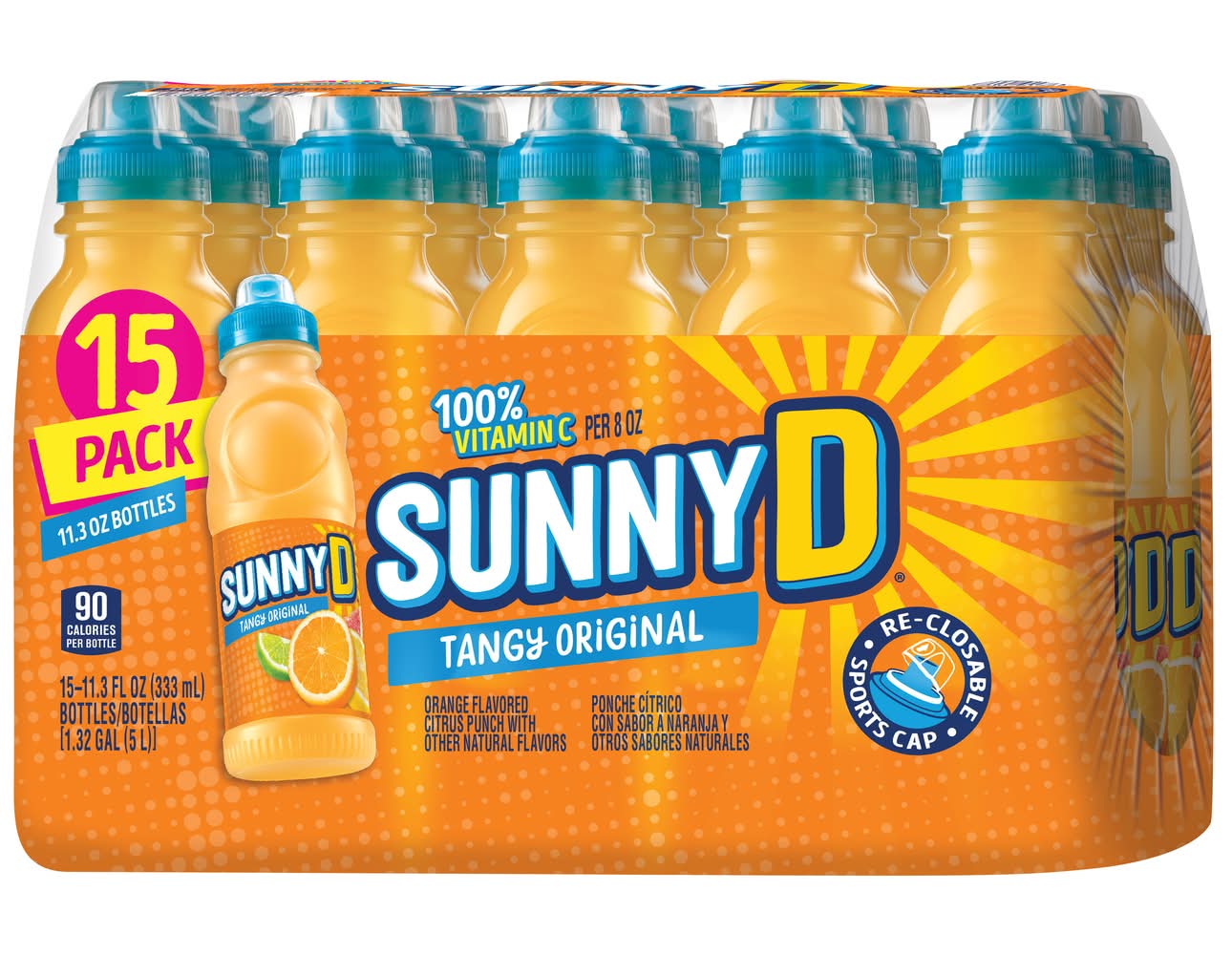 Sunny D Juice, Tangy Original (15 x 11.3 fl oz)