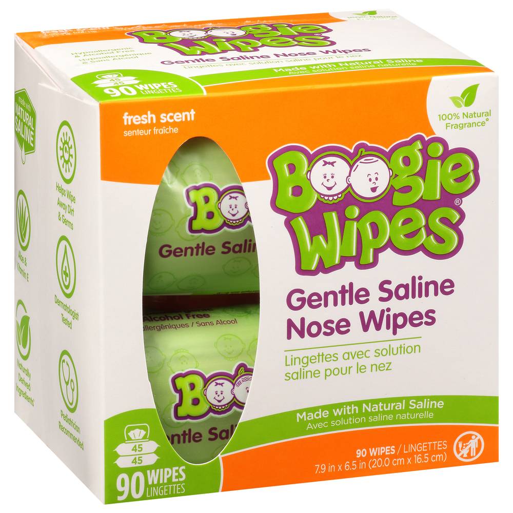 Boogie Wipes Fresh Scent Gentle Saline Nose Wipes (45 ct)