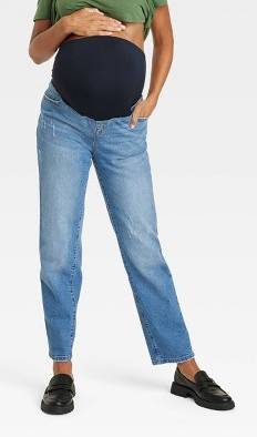 Over Belly 90's Straight Maternity Jeans - Isabel Maternity by Ingrid & Isabel™ Medium Wash 16