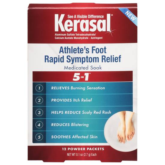 Kerasal 5 in 1 Athlete's Foot Rapid Symptom Relief Medicated Soak Packet (12ct)