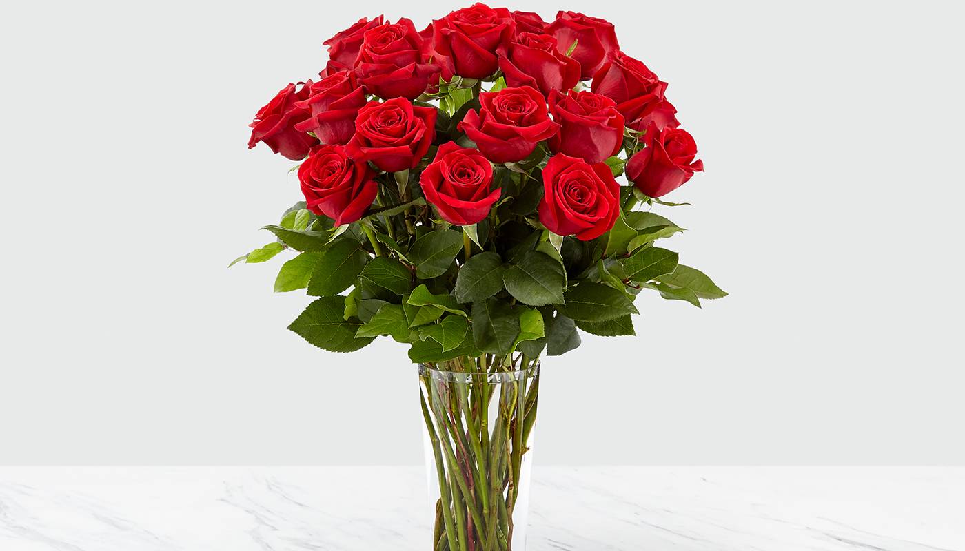 18 Red Roses Vased