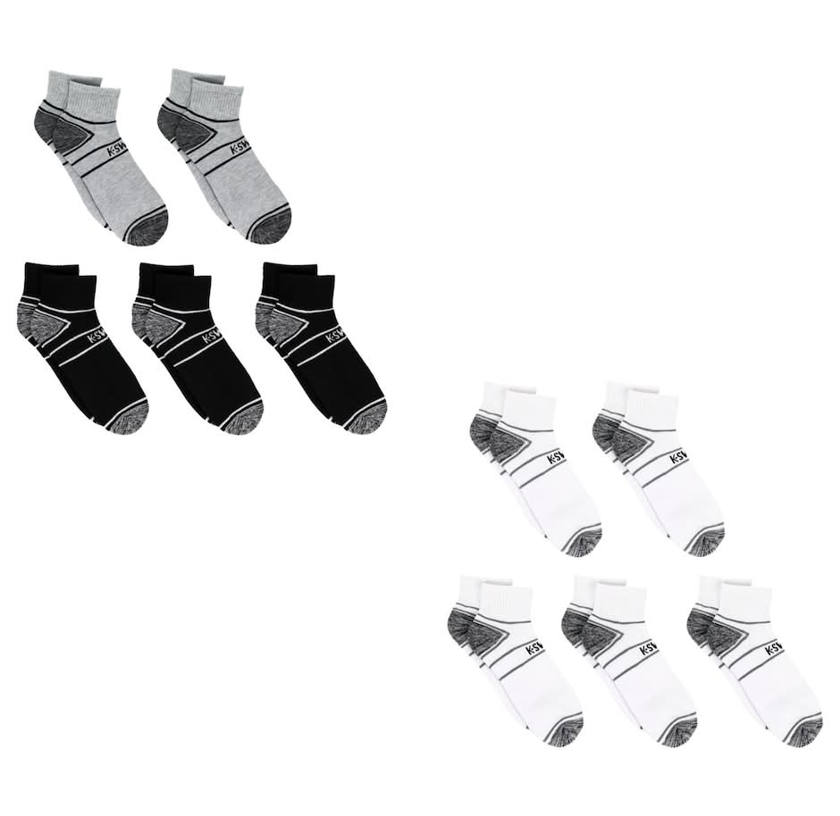 K-Swiss Men's Cushion Socks Size 6-12, Assorted Colors, 5-pair Pack.